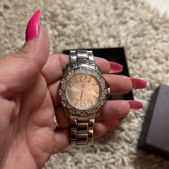 G by guess watch with heart bling around face. No stones missing. - Picture 5 of 5